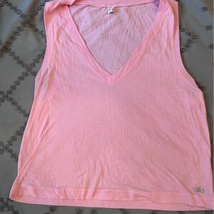 ALO Yoga Light Pink V-Neck Tank Top